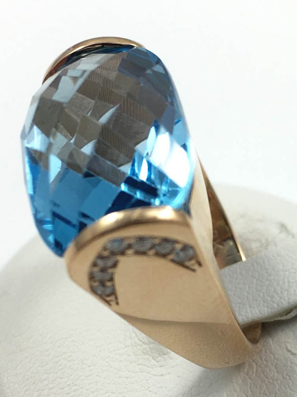 Bvlgari-inspired Architectural Cocktail Ring| 18K Rose Gold